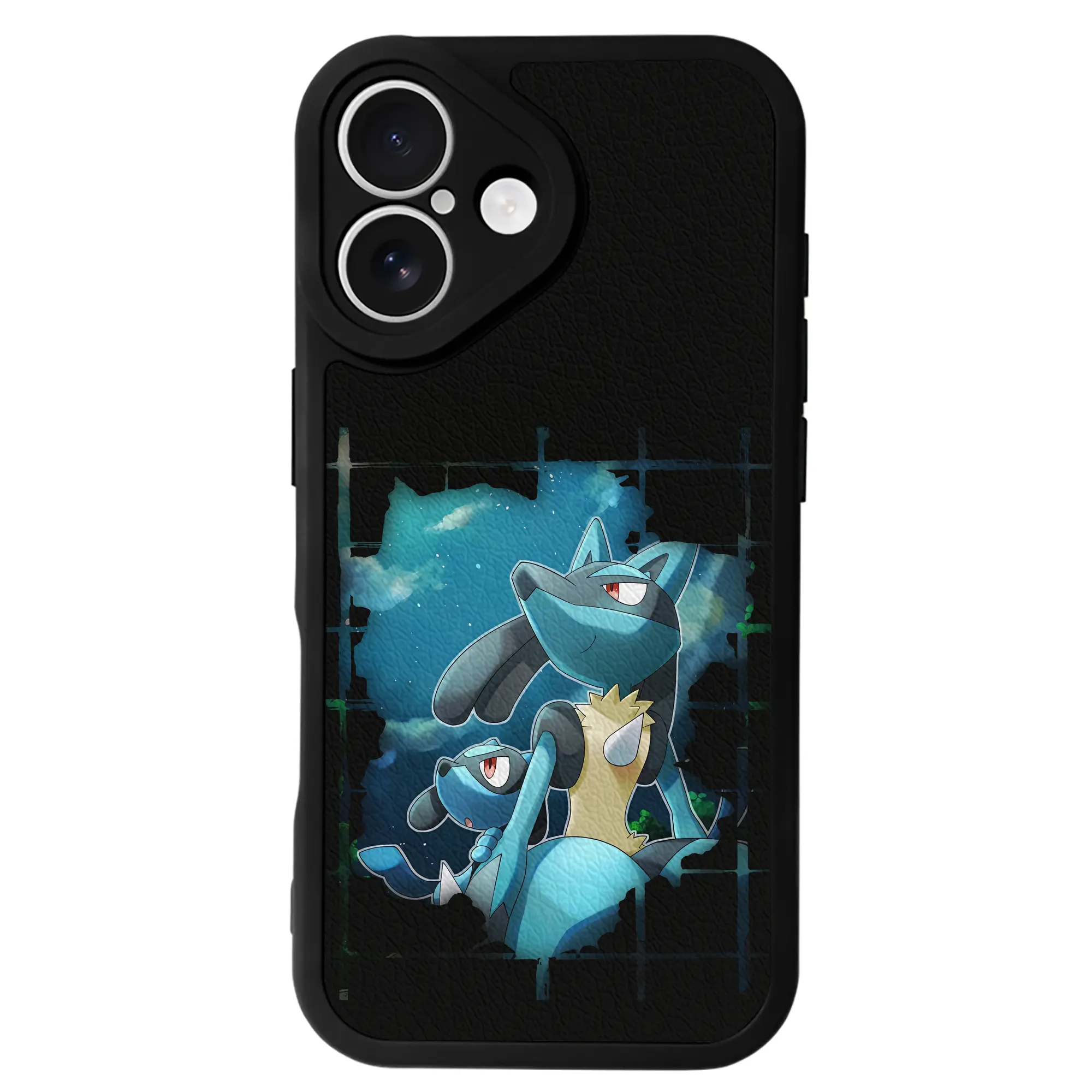 ポケモン グッズ,ルカリオ - IPhone 16シリーズ対応 ・ シリコンスマホケース ・ レザー調 ・ 高精度フィット ・ 耐衝撃 ・ ワイヤレス充電対応 ・ 精密カット